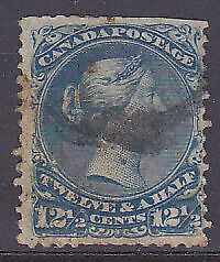 Canada SG  60b 12½c bright blue Watermarked Used