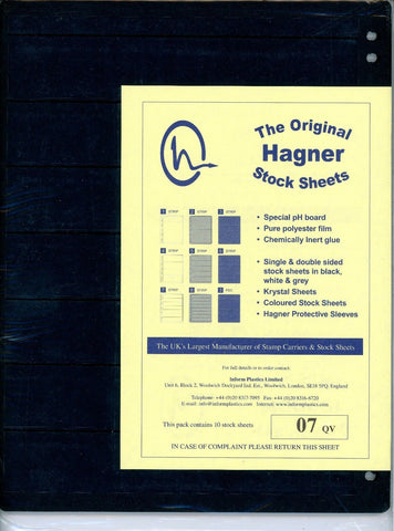 200 x Hagner 7 Pocket Single Sided Stamp Stock Sheets (20 Packets of 10)