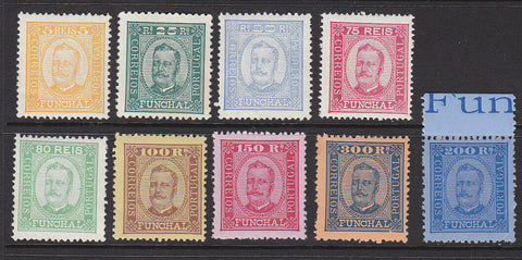Funchal Portuguese colony PortugalSG 85/107 9 values from a set of 12 MUH