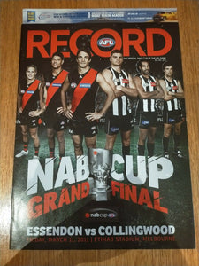 2011 March 11 NAB Cup Grand Final Essendon  v Collingwood Football Record