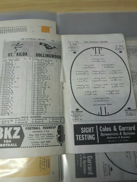 VFL 1963 Football Record May 11 Saint Kilda v Collingwood