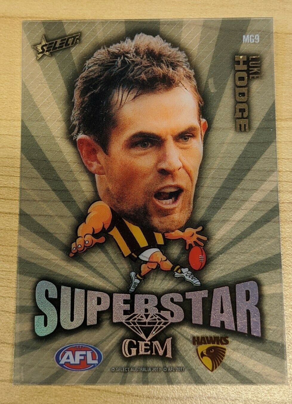 2011 AFL Select Champions Superstar Gem MG9 Luke Hodge Hawthorn Hawks