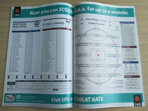 2008 Second Semi Final Football Record Western Bulldogs v Sydney
