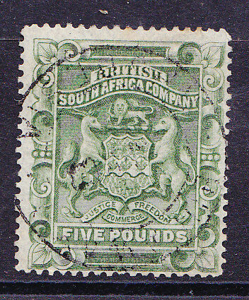 Rhodesia SG  12 £5 sage-green Arms Fine used