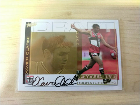 2002 Select SPX Gold Draft Signature Card Xavier Clarke St Kilda DS5