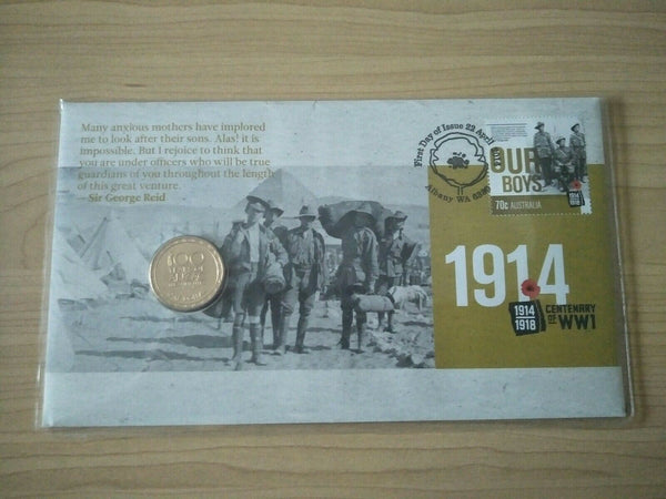 2014 $1 Australian Centenary of WW1 PNC 1st Day Issue