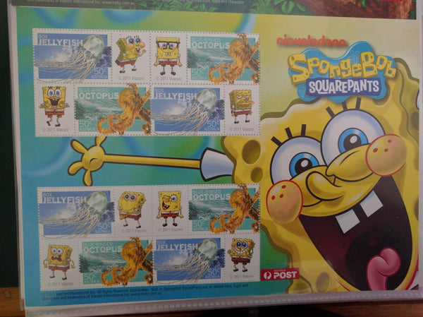 Australia Post 50c Souvenir Sheet - Spongebob Squarepants Nickelodeon x 2