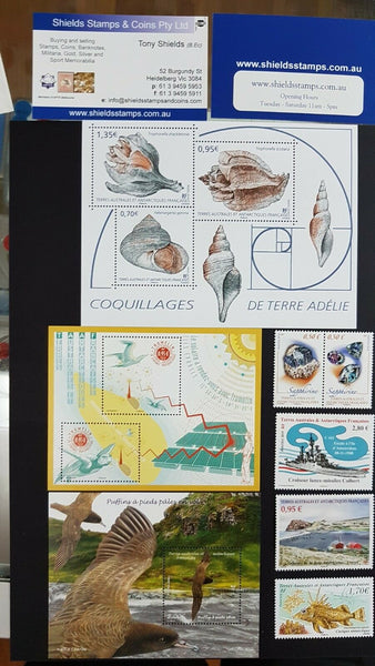 French Antarctic Territory TAAF 2019 year set of 15 stamps and 4 sheets