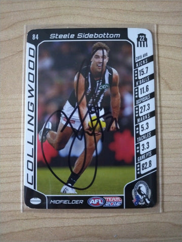 2016 Teamcoach Steele Sidebottom Collingwood Football Card Hand Signed