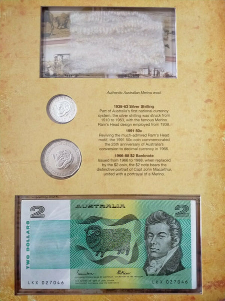 Australia 1991 Sherwood Golden Era Of Wool Coin & Banknote Portfolio