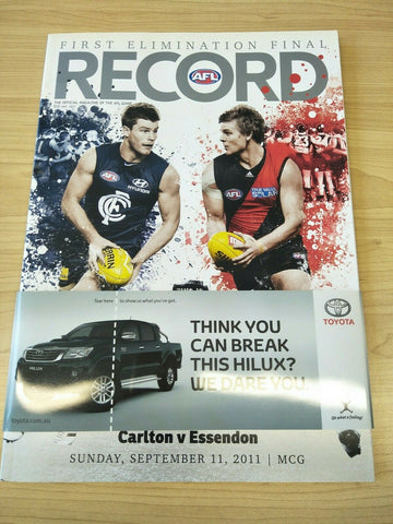 2011 AFL First Elimination Final Carlton V Essendon Football Record