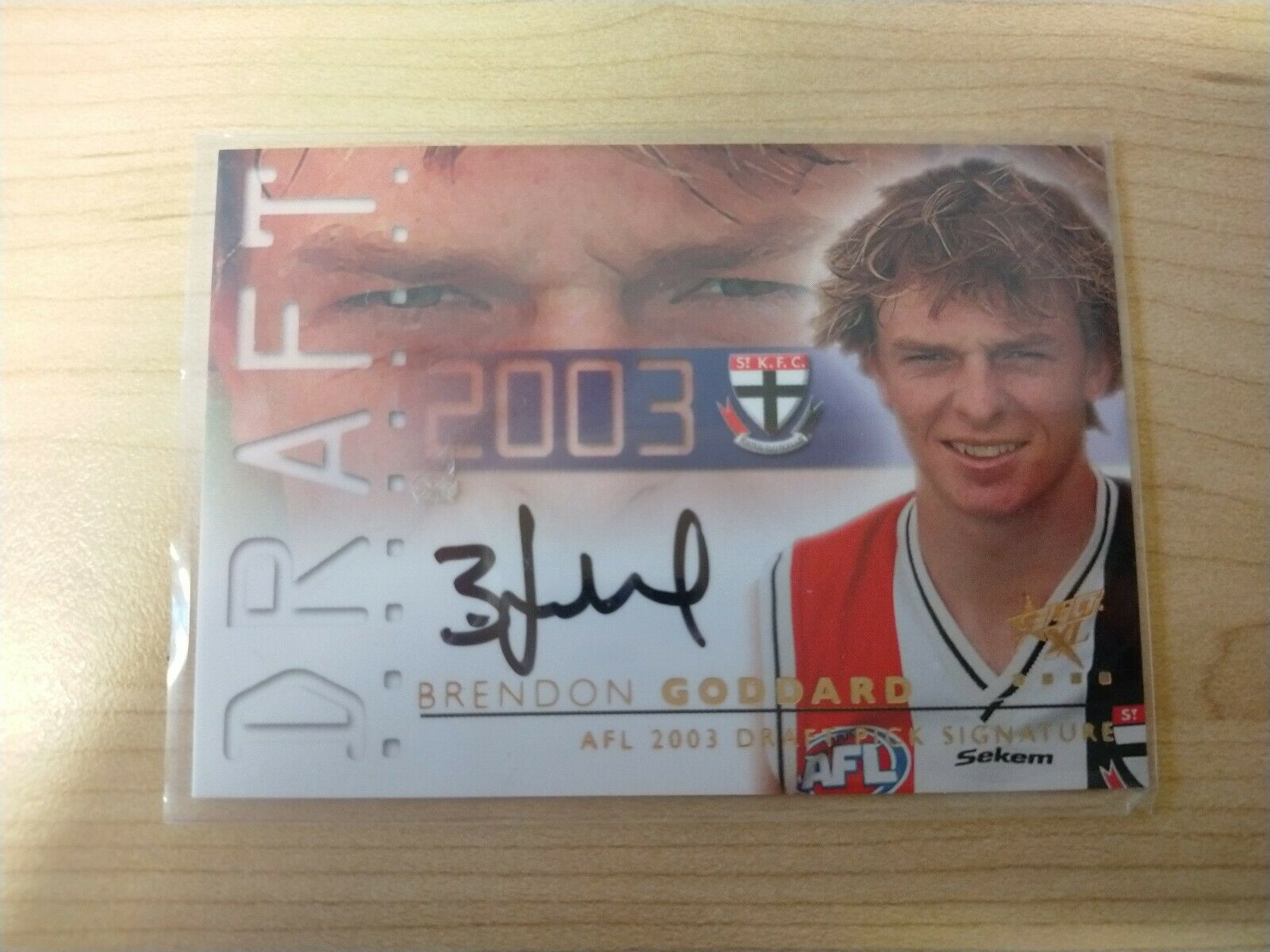 2003 Select XL Draft Pick Signature Brendon Goddard St Kilda No.014/563