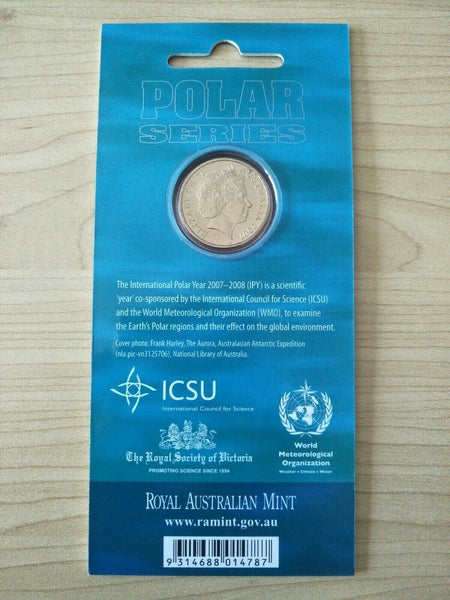 Australia Antarctic 2007-08 Royal Australian Mint $1 International Polar Year Uncirculated Coin