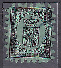Finland Michel 6C  8p black on green Used