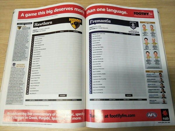 2013 AFL Football Record Grand Final Hawthorn v Fremantle