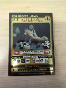 2001 Teamcoach Gold Prize Card St Kilda 250 Robert Harvey