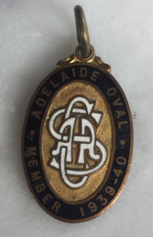 Cricket 1939-40  ADELAIDE OVAL Members Medallion SOUTH AUSTRALIA CRICKET ASSOCIATION