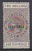 Cook Islands NZ New Zealand overprinted Rarotonga SG 86 2/6 Queen Victoria MLH
