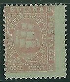 British Guiana SG 29 1c pale rose ship MLH