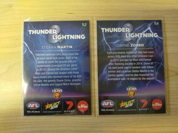 2016 Select Thunder & Lightning Brisbane Set Stefan Martin & Dayne Zorko