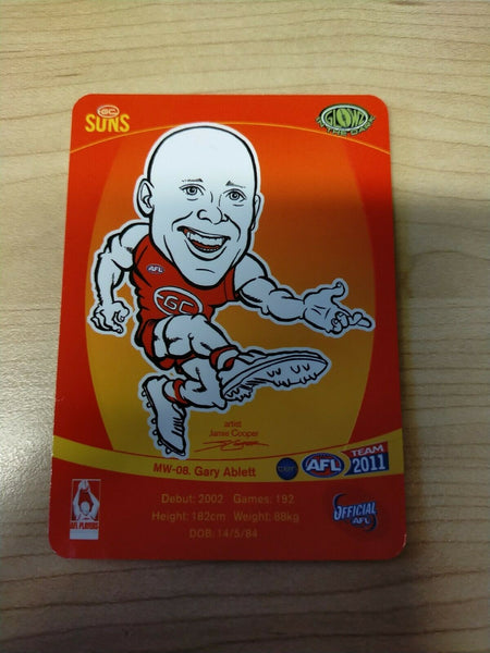 2011 Teamcoach Magic Wildcard Printing Error Card Gary Ablett Gold Coast Suns