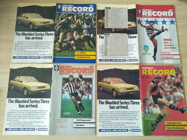 Lot Of 1985 VFL Football Records Collingwood Games x 22