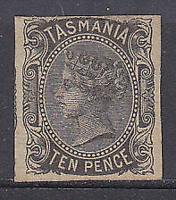 Tasmania Australian States SG 131 10d black side face Imperforate error Mint