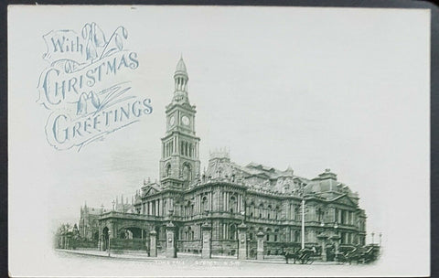NSW 1½d blue Post Card Greetings from Town Hall Sydney HG 23a mint