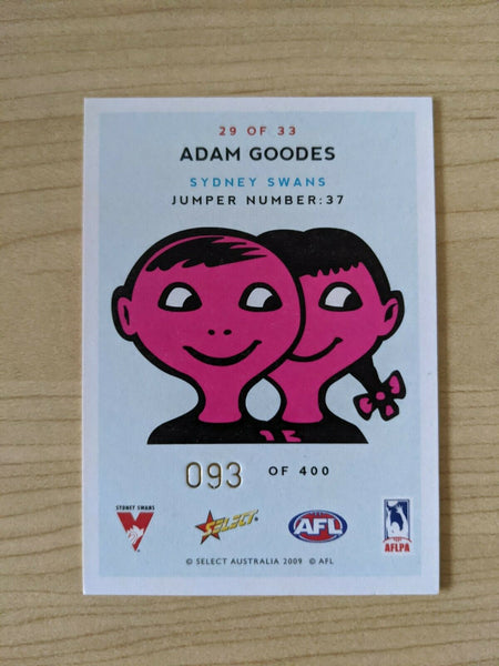 2009 AFL Select Scanlens Adam Goodes Sydney Swans