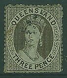 Queensland Australian States SG 8 3d brown Chalon Used