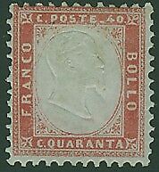 Italy SG 3 1862 40c red Mint Hinged