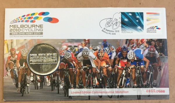 2010 Australian Melbourne Cycling Medallion PNC 1st Day Issue