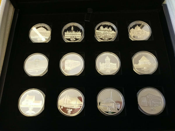 Macquarie Mint 175 Years Of Melbourne 24 Medallions In Box With Certificates