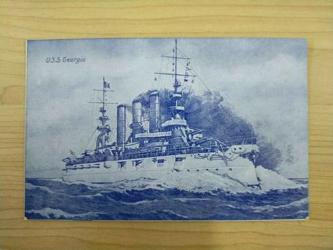 American Vintage USS Georgia American Fleet Souvenir Postcard