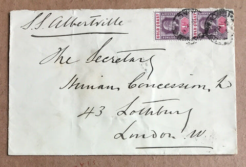 Gold Coast 1903 King Edward VII Ship Letter to London