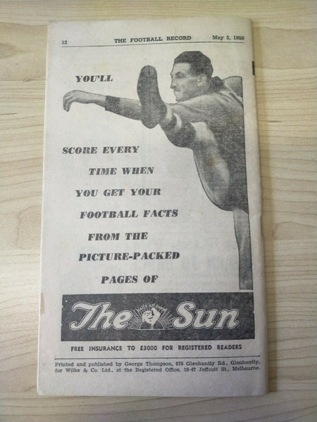 VFL 1956 May 5 Football Record Collingwood v Footscray
