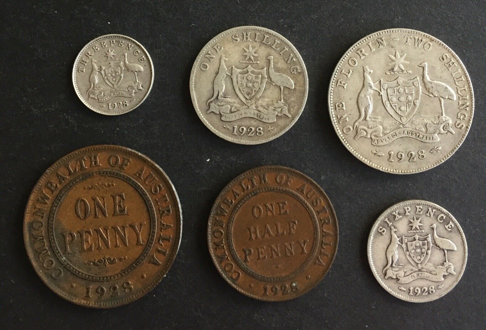 Australia 1928 Pre Decimal 6 Coin Set