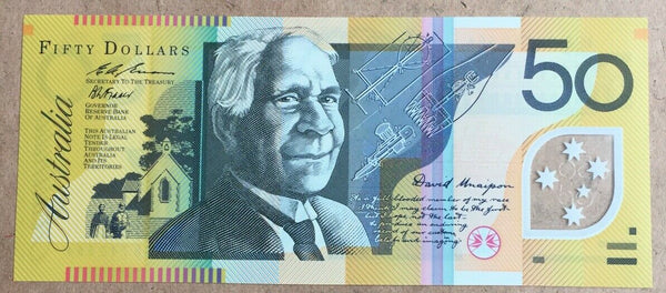 R516a 1995 $50 Australia  Polymer Banknote Fraser Evans Uncirculated.
