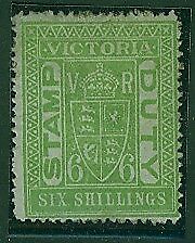 Victoria Australian States SG 271a 6/- Apple-green arms MH