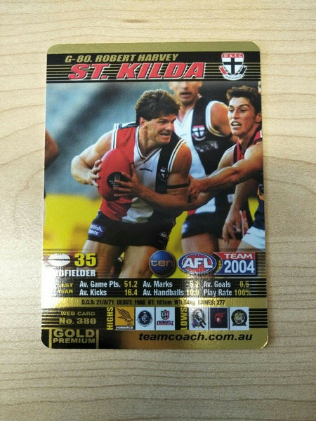 2004 Teamcoach Gold Premium Prize Card Robert Harvey St Kilda