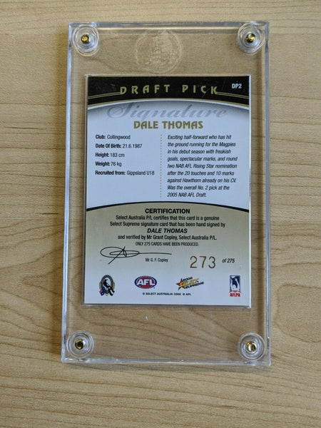 2006 AFL Select Supreme Draft Pick Dale Thomas Collingwood