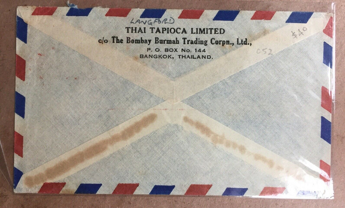 Thailand 1960 Thai Tapioca Ltd Metered Airmail Cover Bangkok To Austra ...