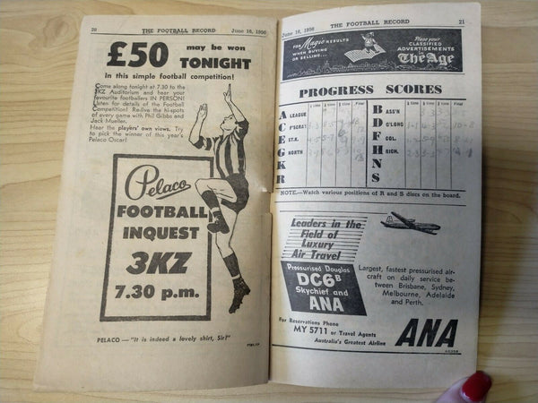 VFL 1956 June 16 Football Record St Kilda v Collingwood