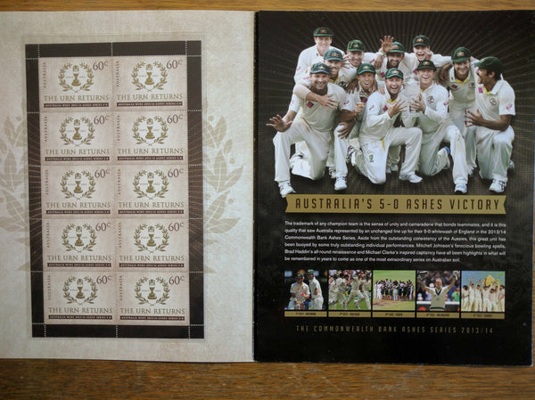 Australia Post 2013/14 The Urn Returns Ashes Stamp Pack