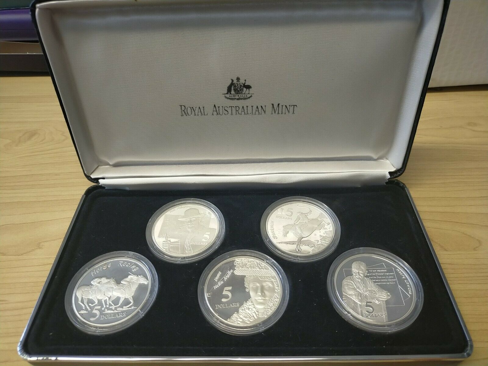 Australia 1996 Royal Australian Mint Masterpieces In Silver Proof Set Of 5 Coins .925 Silver