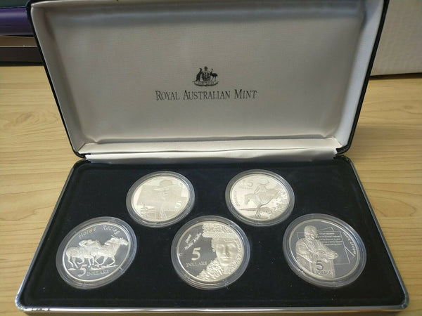 Australia 1996 Royal Australian Mint Masterpieces In Silver Proof Set Of 5 Coins .925 Silver