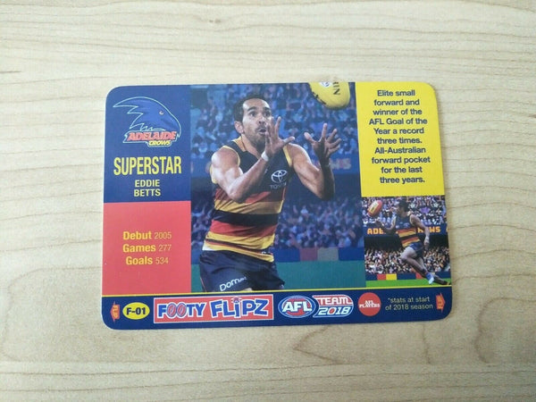 2018 AFL Teamcoach Footy Flipz Card Adelaide Eddie Betts/Mark Bickley