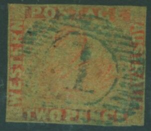 WA Western Australia Australian States SG 25b 2d deep vermilion Swan birds Used