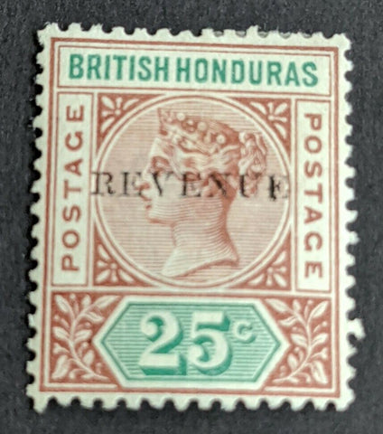 British Honduras 25c Revenue Postage Stamp Mint Barefoot Cat #3