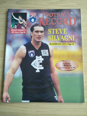 AFL 1995 Qualifying Final Football Record Carlton v Brisbane